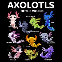 Axolotl Kawaii Axolotls Of The World Axolotl Animals 7-Panel Snapback Hat