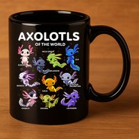 Axolotl Kawaii Axolotls Of The World Axolotl Animals 11oz C Handle Ceramic Mug