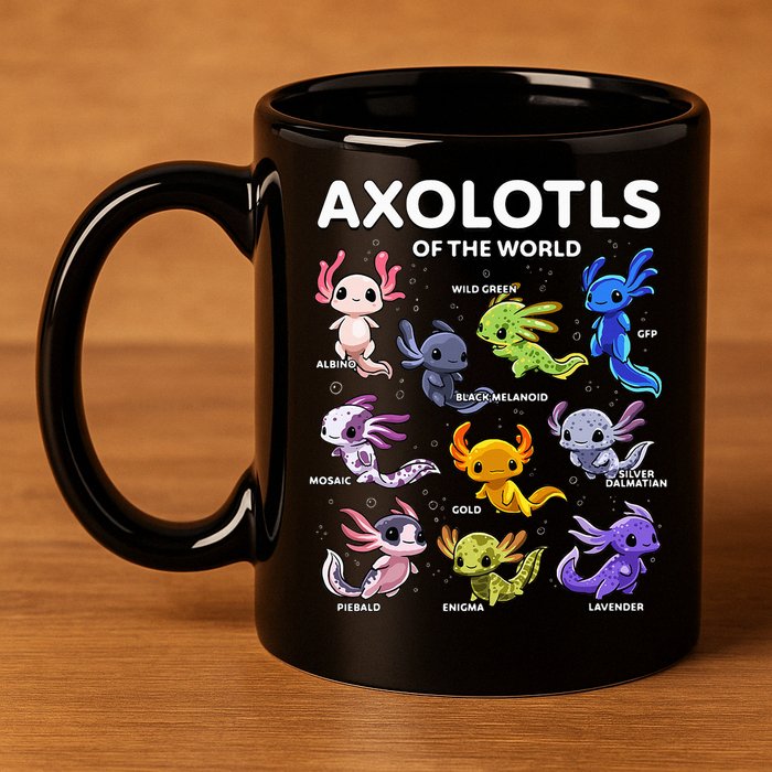Axolotl Kawaii Axolotls Of The World Axolotl Animals 11oz C Handle Ceramic Mug