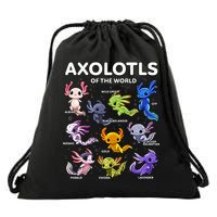 Axolotl Kawaii Axolotls Of The World Axolotl Animals Drawstring Bag