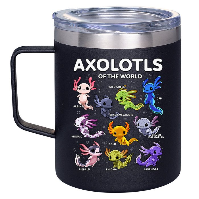 Axolotl Kawaii Axolotls Of The World Axolotl Animals 12oz Stainless Steel Coffee Mug