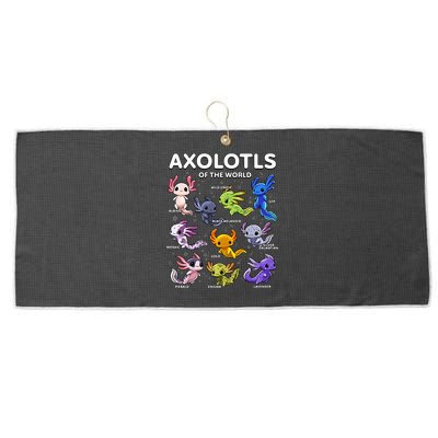 Axolotl Kawaii Axolotls Of The World Axolotl Animals Large Microfiber Waffle Golf Towel