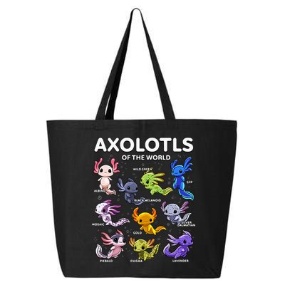 Axolotl Kawaii Axolotls Of The World Axolotl Animals 25L Jumbo Tote