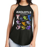 Axolotl Kawaii Axolotls Of The World Axolotl Animals Women's Perfect Tri Rocker Tank
