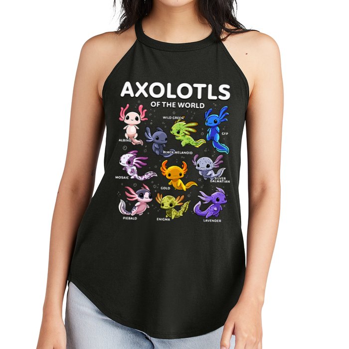 Axolotl Kawaii Axolotls Of The World Axolotl Animals Women's Perfect Tri Rocker Tank
