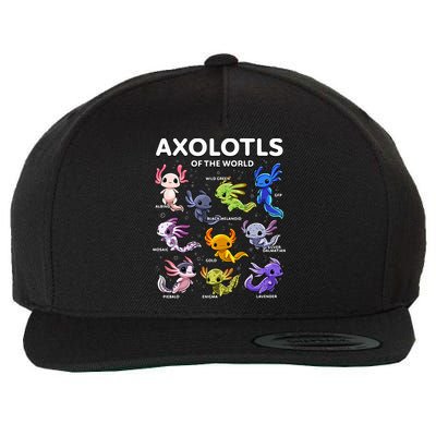 Axolotl Kawaii Axolotls Of The World Axolotl Animals Wool Snapback Cap