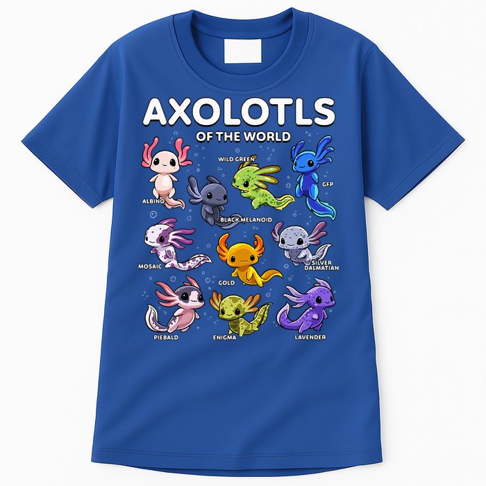 Axolotl Kawaii Axolotls Of The World Axolotl Animals Tall T-Shirt