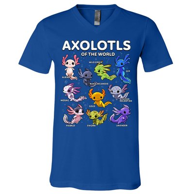 Axolotl Kawaii Axolotls Of The World Axolotl Animals V-Neck T-Shirt