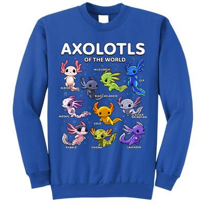 Axolotl Kawaii Axolotls Of The World Axolotl Animals Tall Sweatshirt