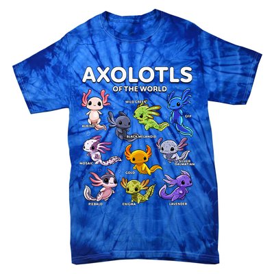 Axolotl Kawaii Axolotls Of The World Axolotl Animals Tie-Dye T-Shirt