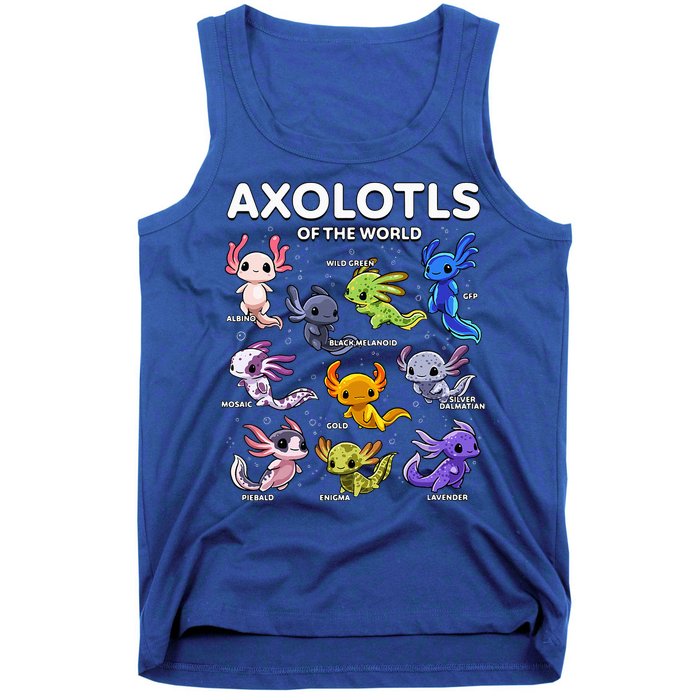 Axolotl Kawaii Axolotls Of The World Axolotl Animals Tank Top