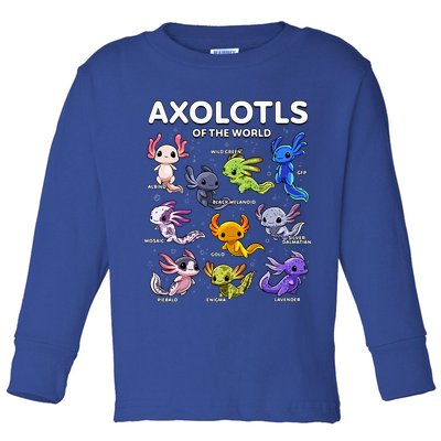 Axolotl Kawaii Axolotls Of The World Axolotl Animals Toddler Long Sleeve Shirt