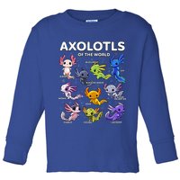 Axolotl Kawaii Axolotls Of The World Axolotl Animals Toddler Long Sleeve Shirt