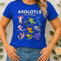 Axolotl Kawaii Axolotls Of The World Axolotl Animals Womens T-Shirt