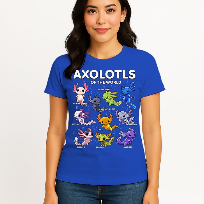 Axolotl Kawaii Axolotls Of The World Axolotl Animals Womens T-Shirt