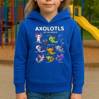 Axolotl Kawaii Axolotls Of The World Axolotl Animals Kids Hoodie
