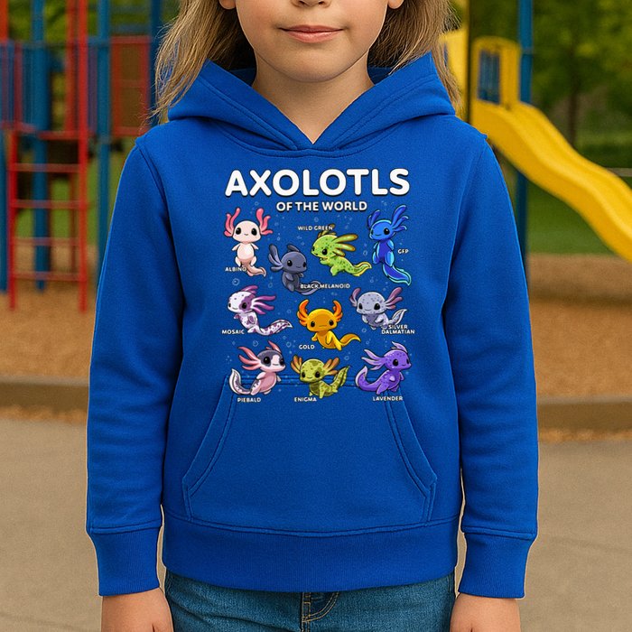 Axolotl Kawaii Axolotls Of The World Axolotl Animals Kids Hoodie
