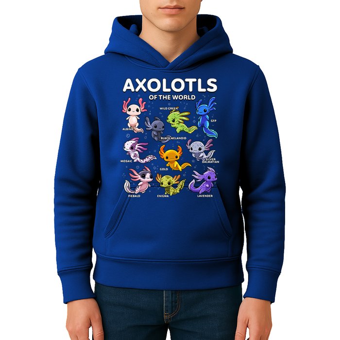 Axolotl Kawaii Axolotls Of The World Axolotl Animals Kids Hoodie