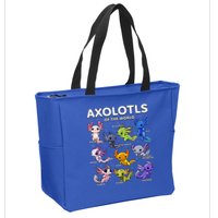 Axolotl Kawaii Axolotls Of The World Axolotl Animals Zip Tote Bag