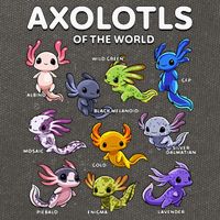 Axolotl Kawaii Axolotls Of The World Axolotl Animals Cotton Canvas Backpack