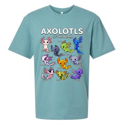 Axolotl Kawaii Axolotls Of The World Axolotl Animals Sueded Cloud Jersey T-Shirt