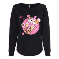 Anime Kawaii Boba Cat Bubble Tea Cat Boba Tea Cat  Womens California Wash Sweatshirt