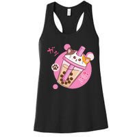 Anime Kawaii Boba Cat Bubble Tea Cat Boba Tea Cat  Women's Racerback Tank