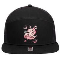 Axolotl Kawaii Blobfish 7 Panel Mesh Trucker Snapback Hat