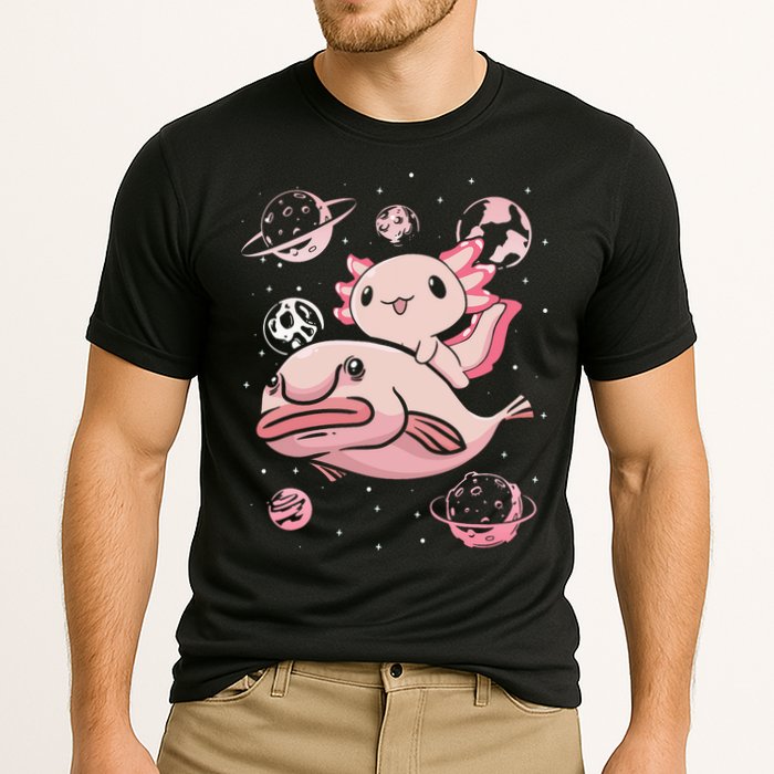 Axolotl Kawaii Blobfish Cooling Performance Crew T-Shirt