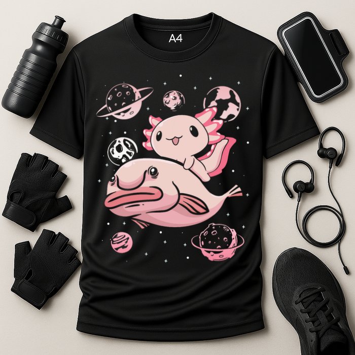 Axolotl Kawaii Blobfish Cooling Performance Crew T-Shirt