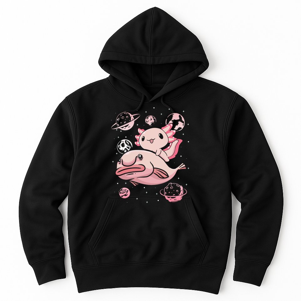 Axolotl Kawaii Blobfish Hoodie