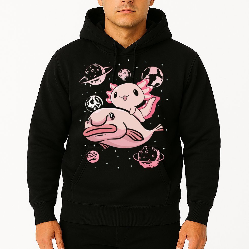 Axolotl Kawaii Blobfish Hoodie