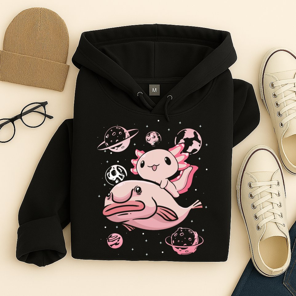 Axolotl Kawaii Blobfish Hoodie