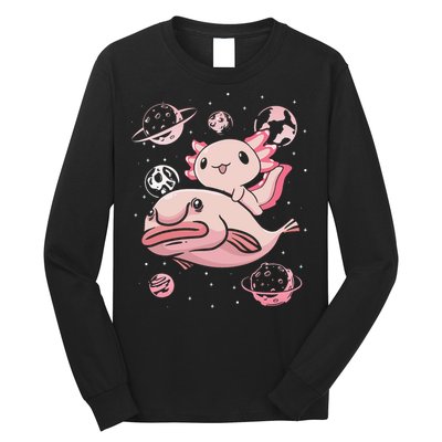 Axolotl Kawaii Blobfish Long Sleeve Shirt