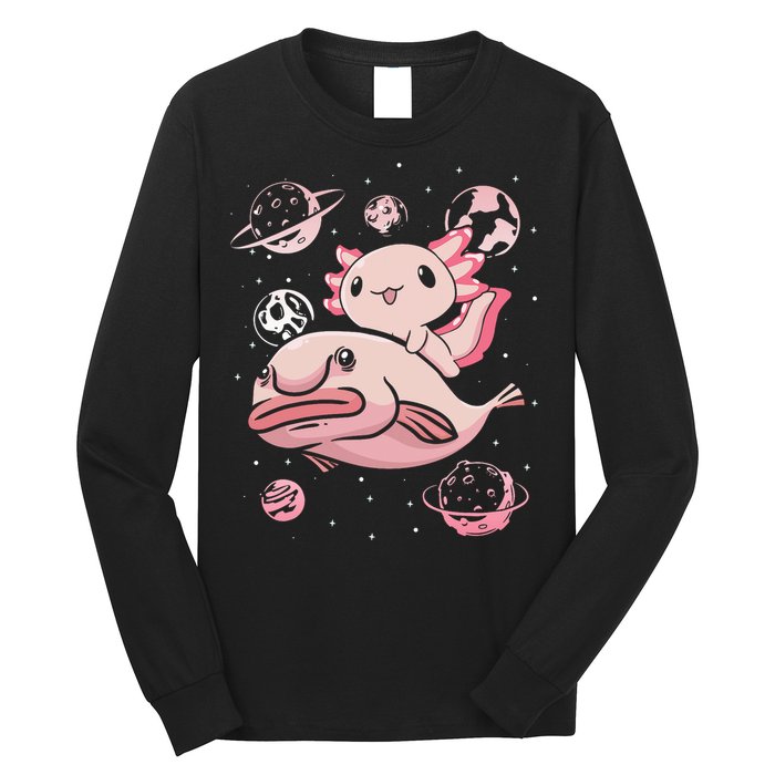 Axolotl Kawaii Blobfish Long Sleeve Shirt