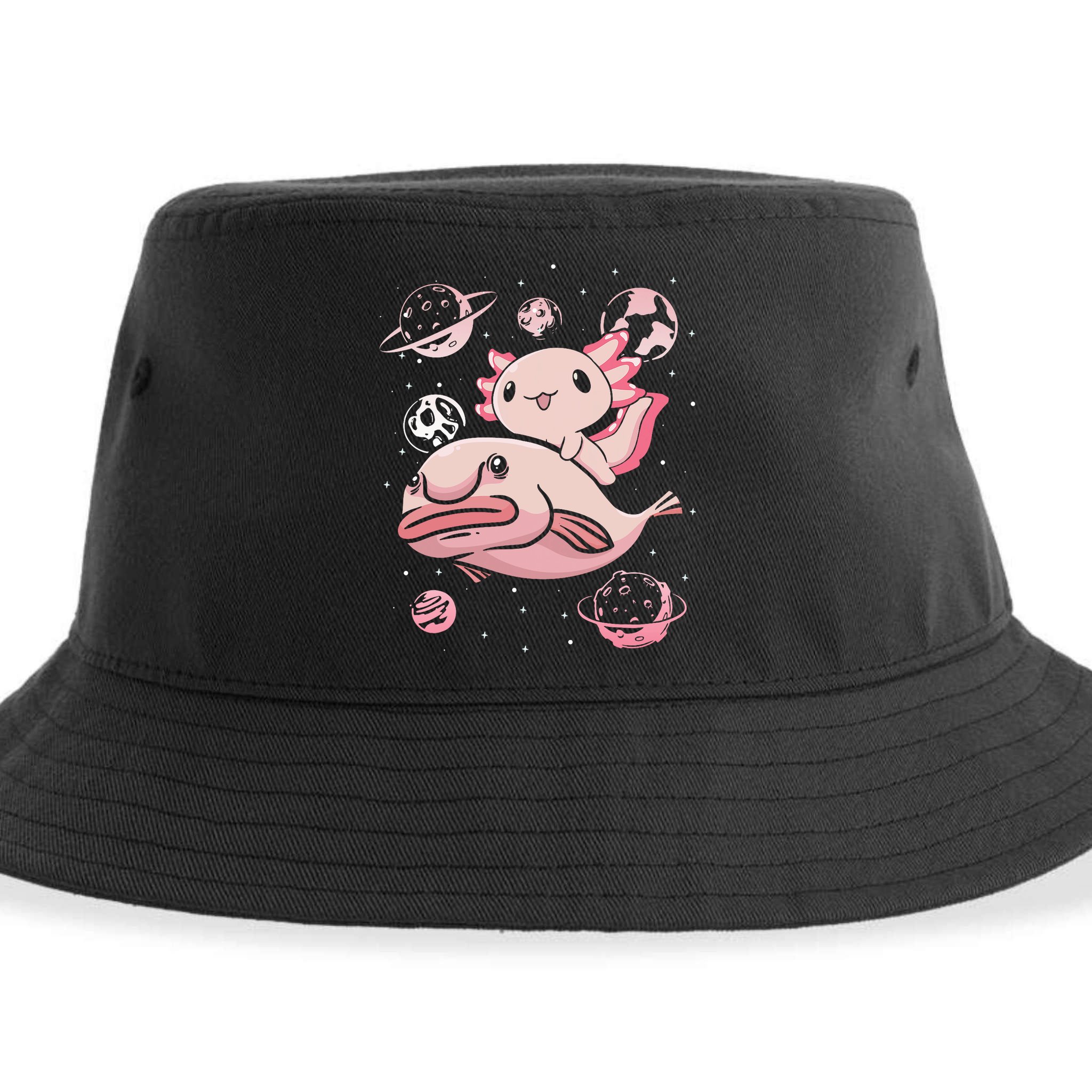 Axolotl Kawaii Blobfish Sustainable Bucket Hat