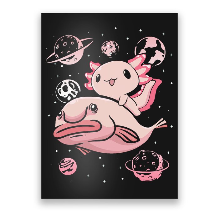Axolotl Kawaii Blobfish Poster