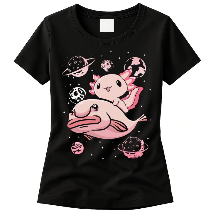 Axolotl Kawaii Blobfish Womens T-Shirt