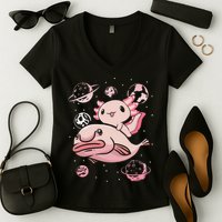 Axolotl Kawaii Blobfish Women's V-Neck T-Shirt