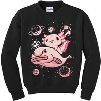 Axolotl Kawaii Blobfish Kids Sweatshirt