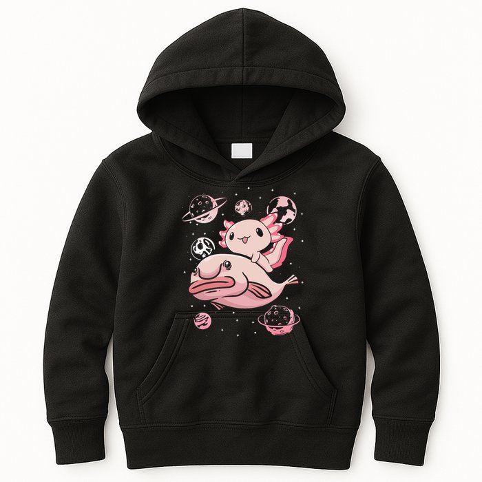 Axolotl Kawaii Blobfish Kids Hoodie