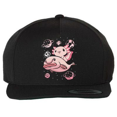 Axolotl Kawaii Blobfish Wool Snapback Cap