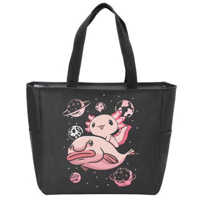Axolotl Kawaii Blobfish Zip Tote Bag