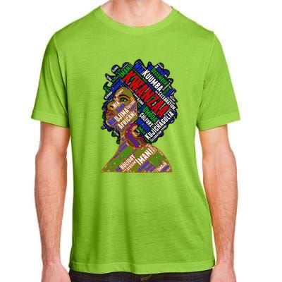 Artistic Kwanzaa Black Woman Afro 7 Principles Red & Green Adult ChromaSoft Performance T-Shirt