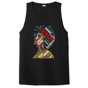 Artistic Kwanzaa Black Woman Afro 7 Principles Red & Green PosiCharge Competitor Tank