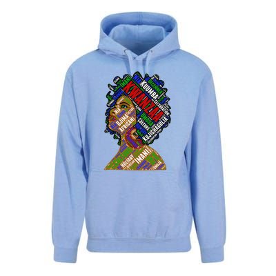 Artistic Kwanzaa Black Woman Afro 7 Principles Red & Green Unisex Surf Hoodie