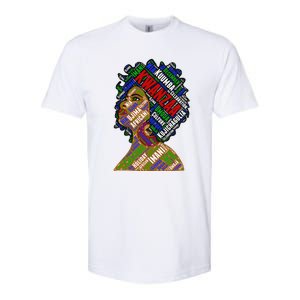 Artistic Kwanzaa Black Woman Afro 7 Principles Red & Green Softstyle CVC T-Shirt