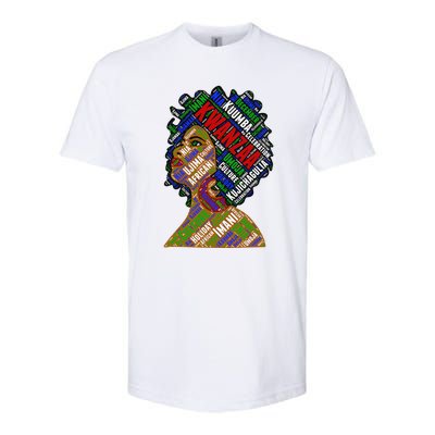 Artistic Kwanzaa Black Woman Afro 7 Principles Red & Green Softstyle CVC T-Shirt