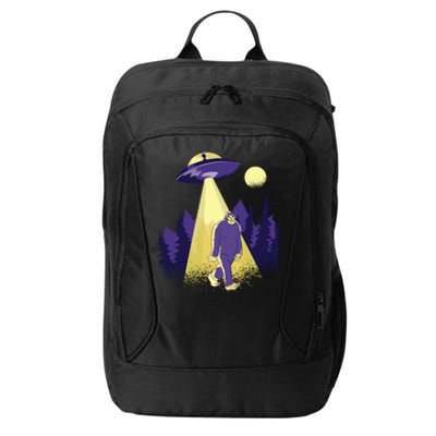 Aliens Kidnapping Bigfoot City Backpack