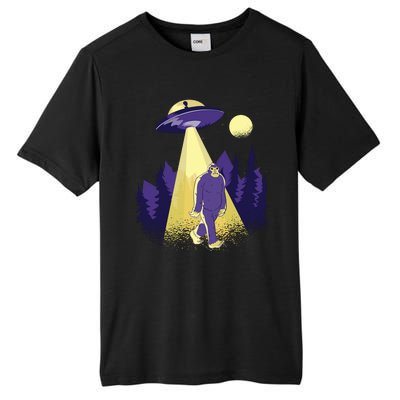 Aliens Kidnapping Bigfoot Tall Fusion ChromaSoft Performance T-Shirt